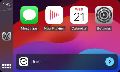 You could receive critical alerts from Due on your CarPlay, but these notifications didn't come with any useful content.