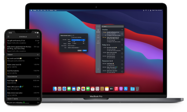 Due - Reminders for iPhone, iPad, Apple Watch and Mac